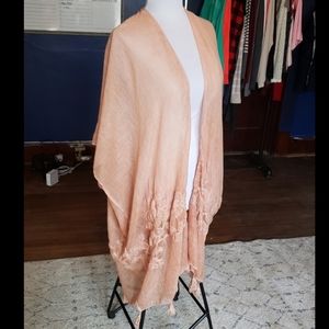 Peach sheer cover up